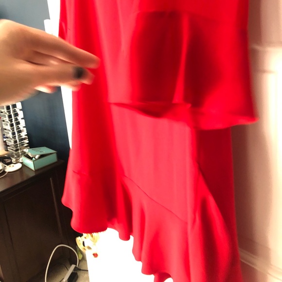 Karen Millen vibrant Red ruffle skirt dress - Picture 4 of 7